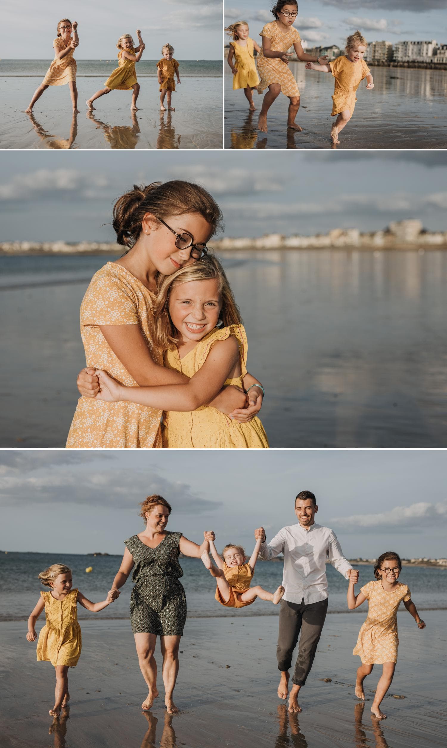 moments de joie et de complicité en famille sur la plage à Saint Malo