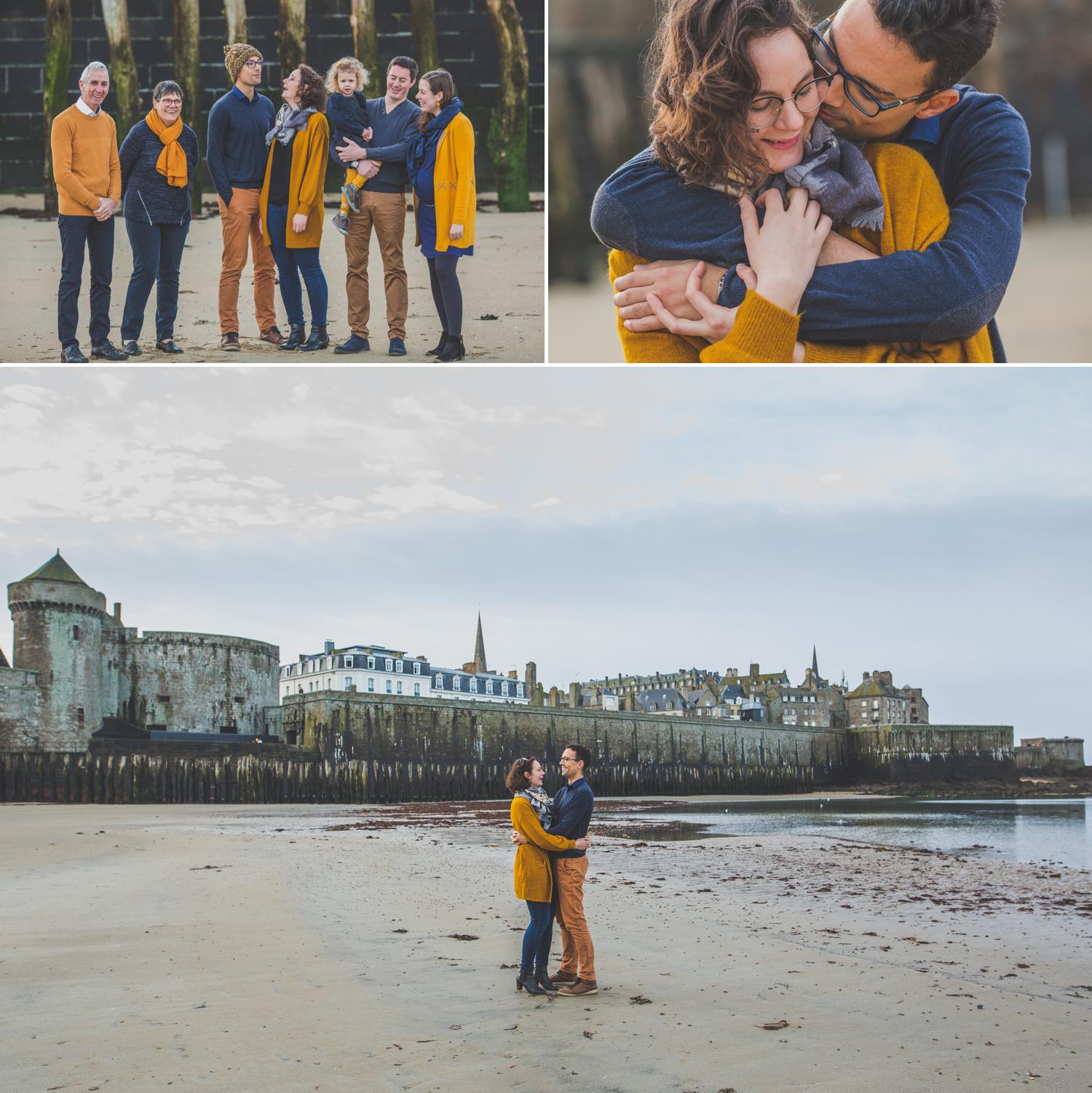 Photos de famille sur la plage de Saint Malo