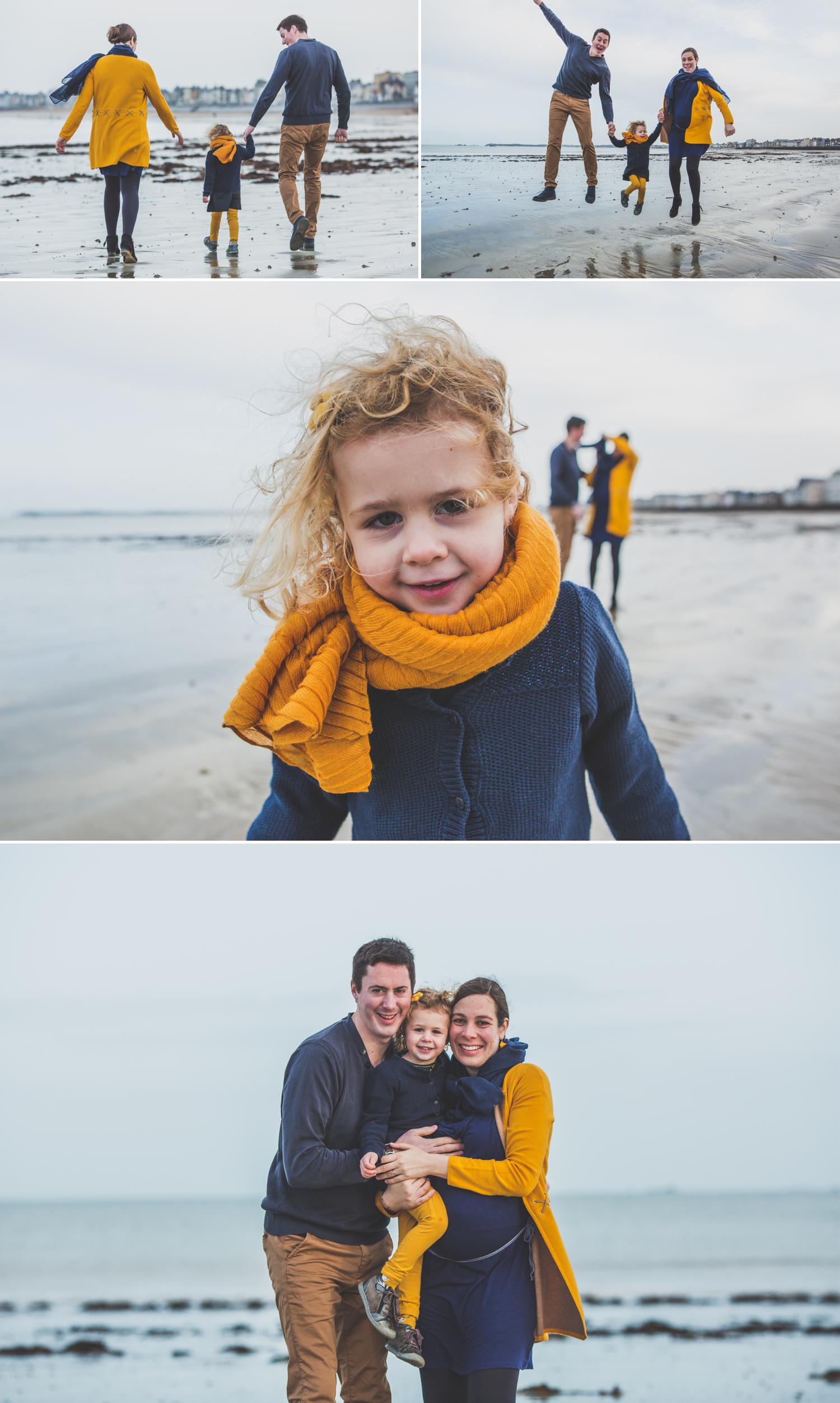 photos de famille en novembre à la mer