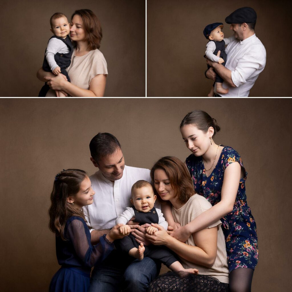 portraits de famille avec bébé en studio à BREAL sous MONTFORT