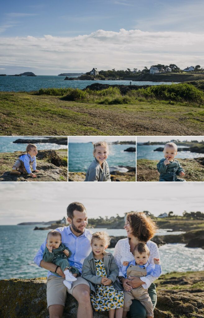 Séance photo avec ses enfants à Saint Malo à la Pointe de la Varde