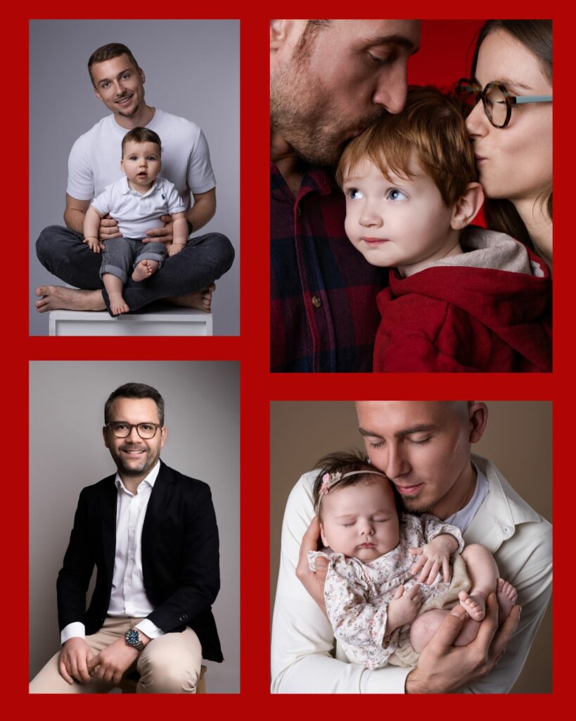 seance photo pour la fete des papa au studio en famille, en couple ou seul pour un portrait professionnel